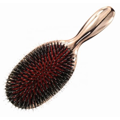 High Quality Shiny Gold Paddle Hair Brushes For Massage Hair Comb Metal Hair Brushes