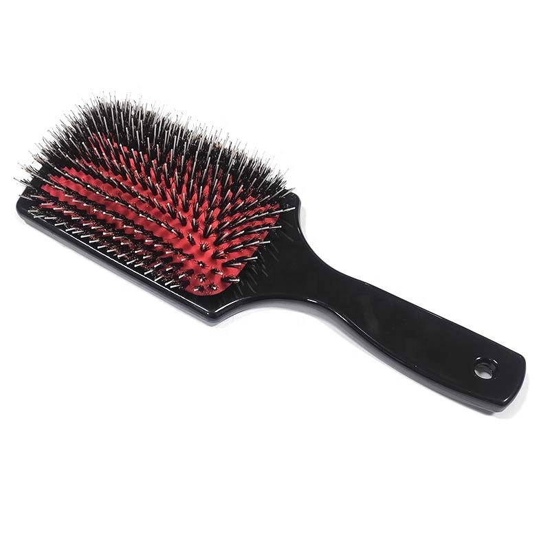 Good quality detangling boar bristle brush hair extension square paddle hair brush