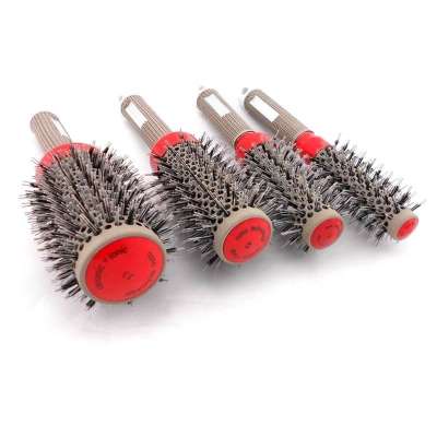 round plastic mixing boar bristle bead hair brush