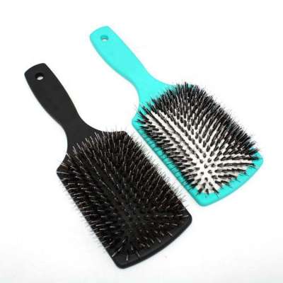 Customized natural boar bristle massage brushes paddle hair brush with logo