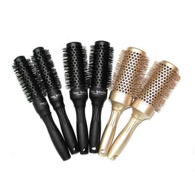 New design professional salon use heat resistance short ceramic hair brush