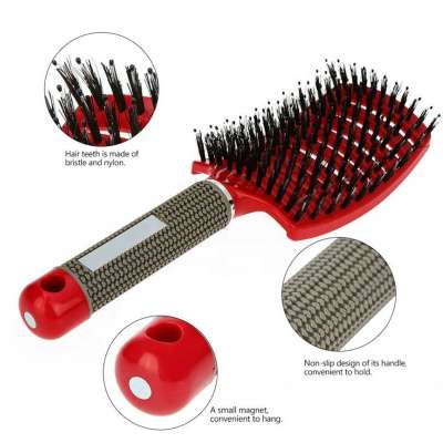 hot sale boar bristle mixed nylon curve vent detangling hair brush