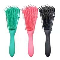 8 Row detangling curly hair brush extensions private label detangle hair brush