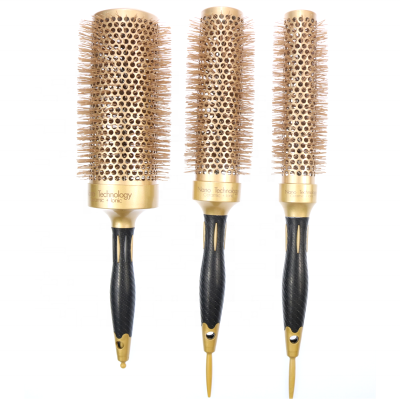 professional customized 160 mm barrel length ionic round hair brush for salon