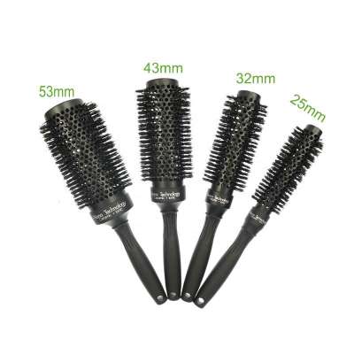 private label professional salon heat resistance 100% natural boar bristle mixed nylon ionic hair brush