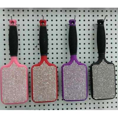 High quality Plastic handle diamond hair brush wholesale